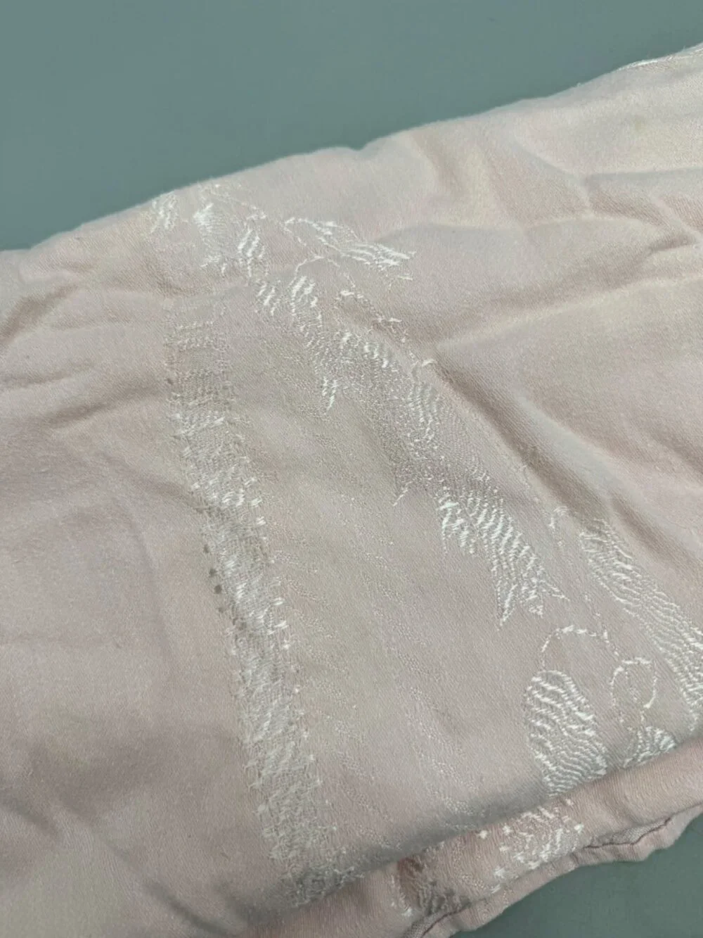 light Pink Embroidered tablecloth rectangle floral Easter spring 52x70
